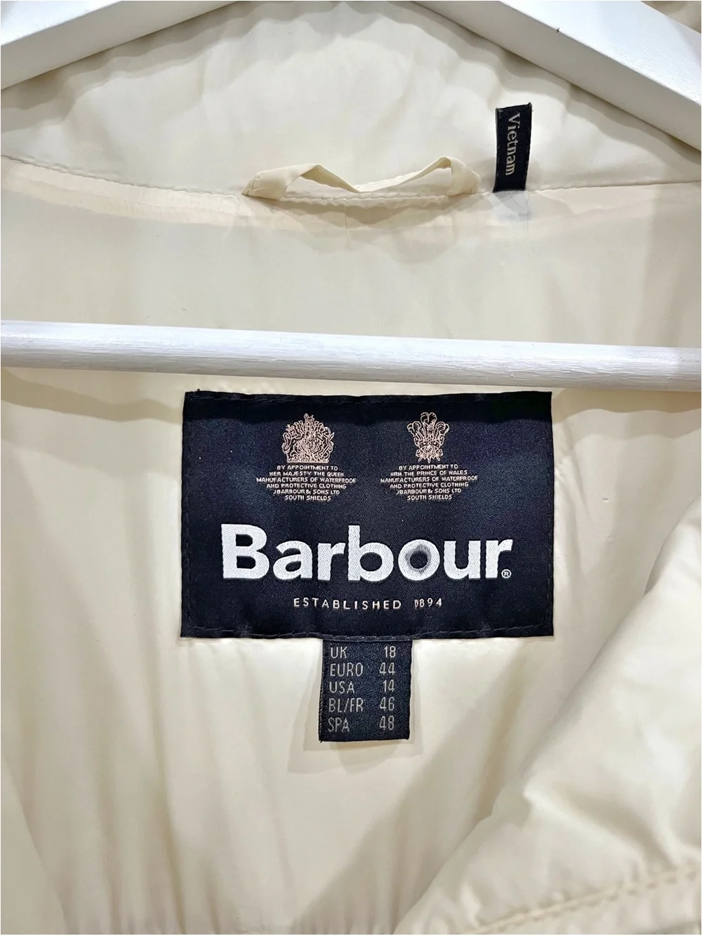 Barbour Aspen Sherpa Fleece Quilted Jacket Winter Pearl Cream Women’s 14